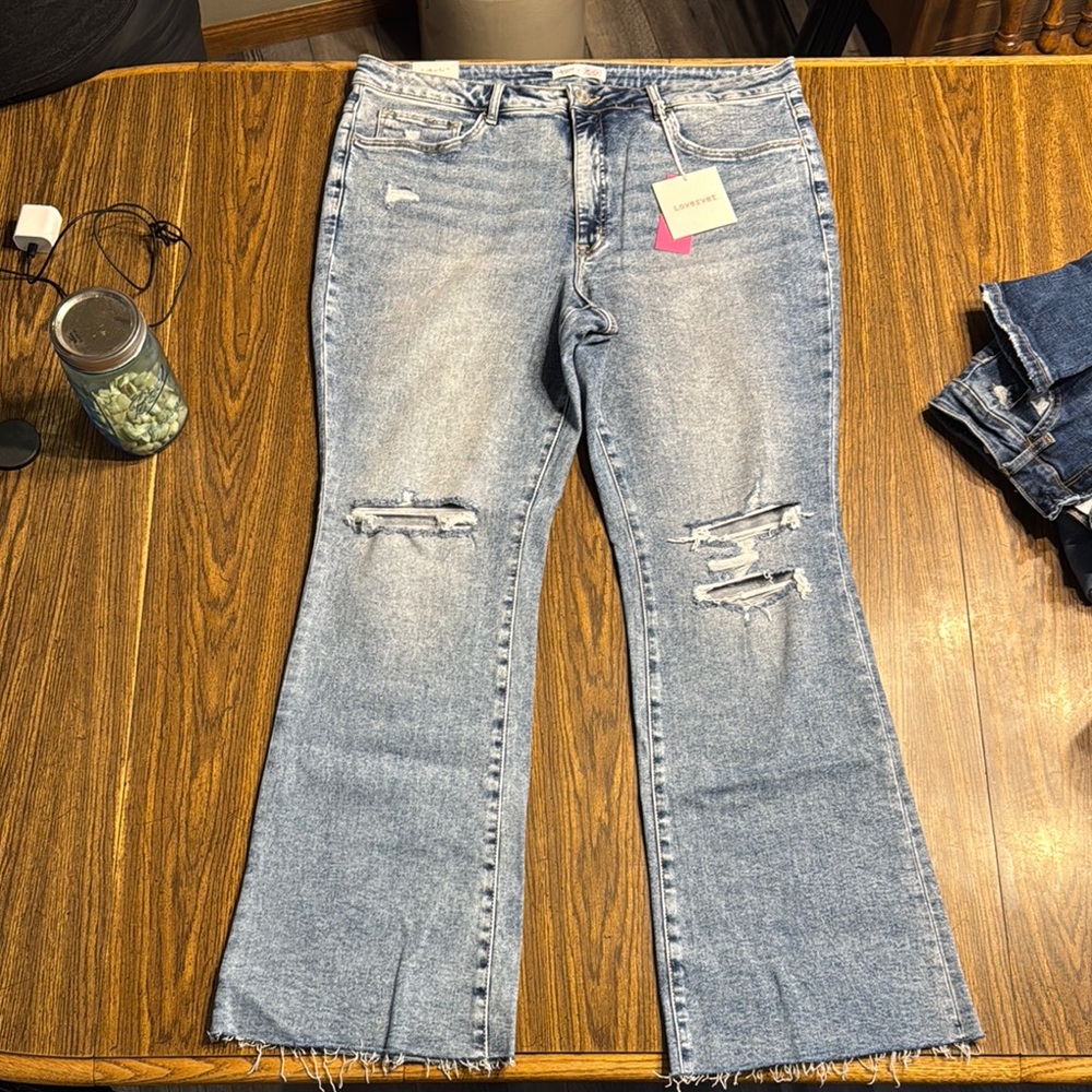 Distressed Blue Jeans